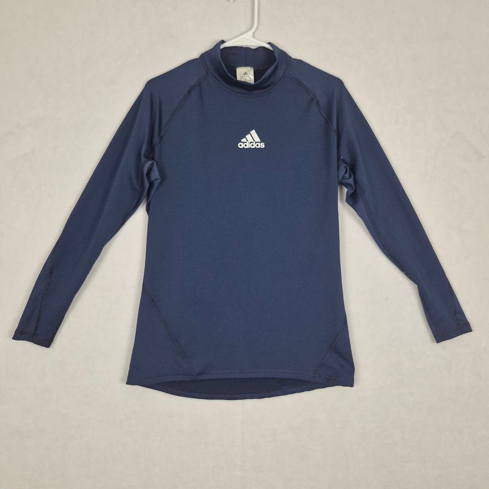 Adidas Techfit Navy Women's Large Mock Neck Long Sleeve Compression Training Top